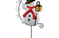 Bâton de jardin bonhomme de neige avec lanterne de GOEBEL