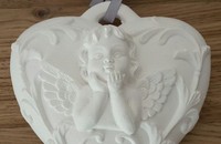 Coeur blanc avec ange