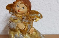 Ange or-argent avec harpe 