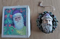 Couronne de noël avec tête de St. Nikolas retro à suspendre