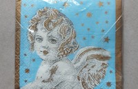 Petites serviettes bleu avec ange
