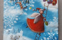 Serviettes ange de noël sur l'échelle du ciel
