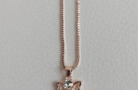 Beau collier avec ange couleur or-rose