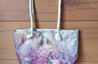 Grand sac porté épaule ange avec violoncelle