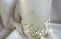 Photophore en verre avec anges