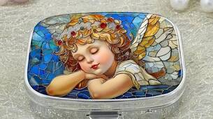 Boîte à pilules petit ange Tiffany