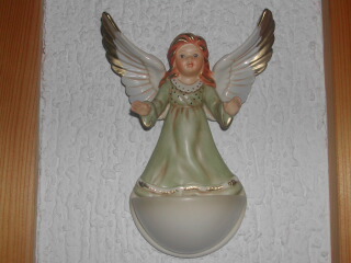 Figurine Goebel Ange Gardien Gloria "Dans L'ombre" – Décoration En Faïence Noire